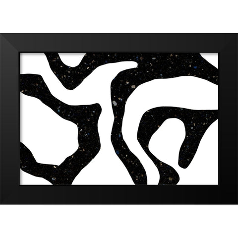 Black Gems Black Modern Wood Framed Art Print by Uplusmestudio