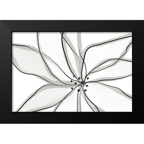 Fragile Flower Black Modern Wood Framed Art Print by Uplusmestudio