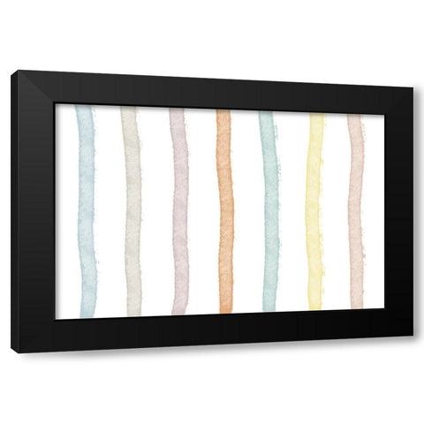 Colorful Lines Black Modern Wood Framed Art Print with Double Matting by Uplusmestudio