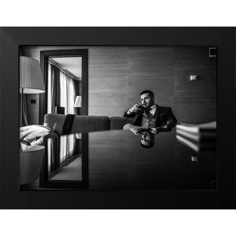 Alaattin Black Modern Wood Framed Art Print by Camlilar, Erkan