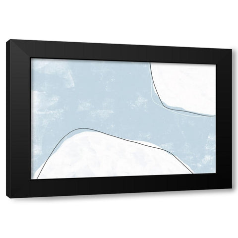 Abstracto Outlined Black Modern Wood Framed Art Print with Double Matting by Uplusmestudio
