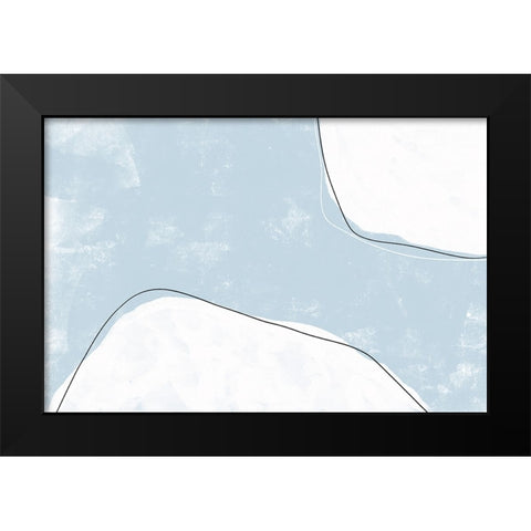 Abstracto Outlined Black Modern Wood Framed Art Print by Uplusmestudio