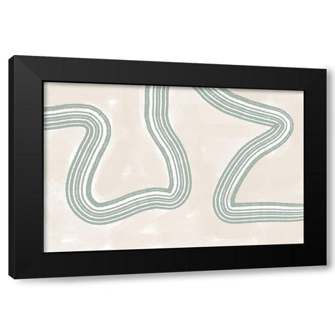 Abstracto Twist Black Modern Wood Framed Art Print with Double Matting by Uplusmestudio