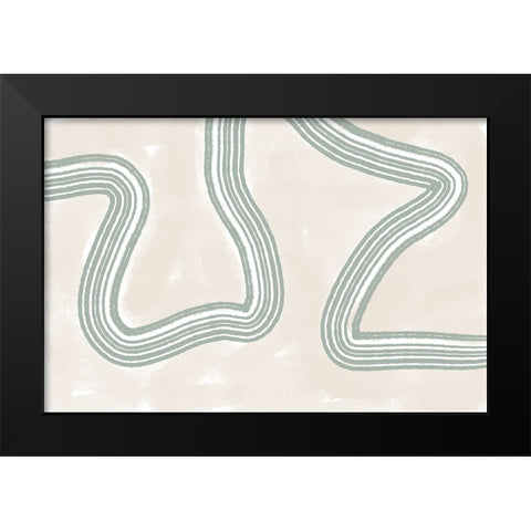 Abstracto Twist Black Modern Wood Framed Art Print by Uplusmestudio