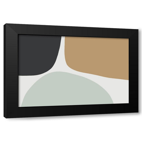 Natural Trio Black Modern Wood Framed Art Print by Uplusmestudio