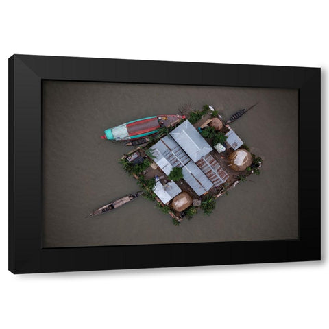 Submerged Black Modern Wood Framed Art Print by Khan Ronnie, Azim