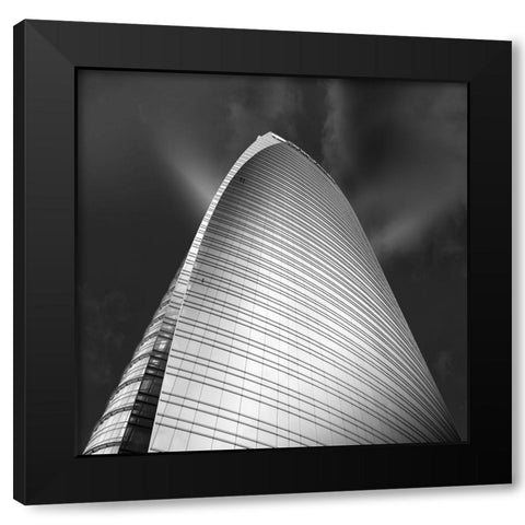 Building Black Modern Wood Framed Art Print with Double Matting by Di Sebastiano, Pietrino