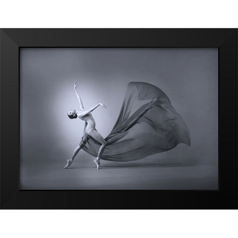 Dance With Gracefully Black Modern Wood Framed Art Print by Adriana, Agus