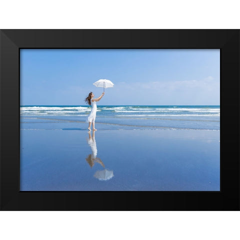 Reflection Black Modern Wood Framed Art Print by Sakamoto, Tsutomu