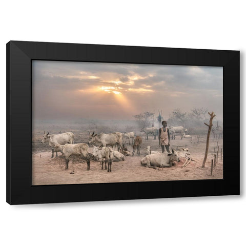 Enlightened Black Modern Wood Framed Art Print by Cole, Trevor