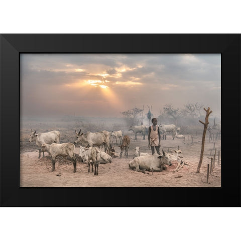 Enlightened Black Modern Wood Framed Art Print by Cole, Trevor