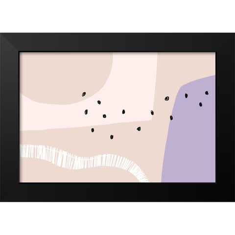 Playful Pattern No 1 Black Modern Wood Framed Art Print by Uplusmestudio