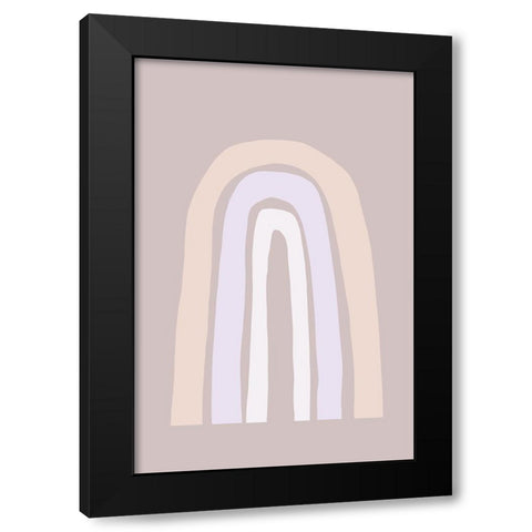 Minimal Rainbow No 1 Black Modern Wood Framed Art Print with Double Matting by Uplusmestudio