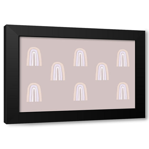 Minimal Rainbows Black Modern Wood Framed Art Print with Double Matting by Uplusmestudio