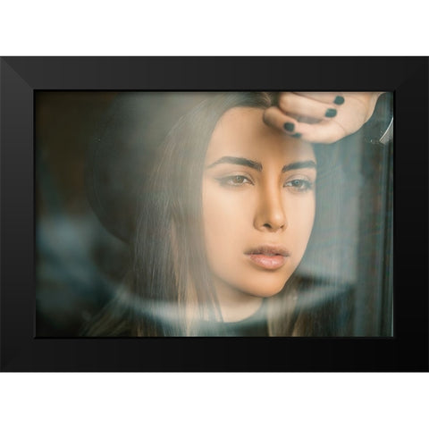 Portrait Black Modern Wood Framed Art Print by Sasani, Behrouz