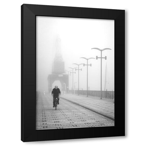 Morning On The Boulevard. Black Modern Wood Framed Art Print by Niemiec, Anna