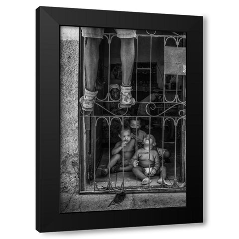 Chores Black Modern Wood Framed Art Print by Khataw, Ali