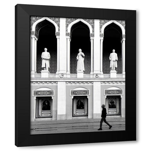 Walk And Look Black Modern Wood Framed Art Print by Alghasham, Kawthar