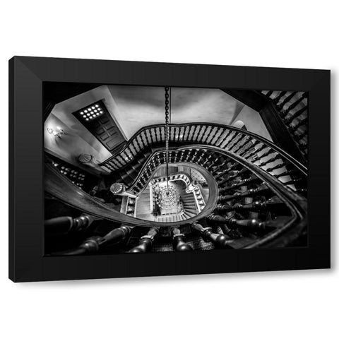 Once Up Black Modern Wood Framed Art Print with Double Matting by D. Pop, Ovi
