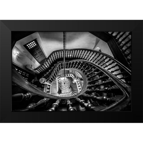 Once Up Black Modern Wood Framed Art Print by D. Pop, Ovi