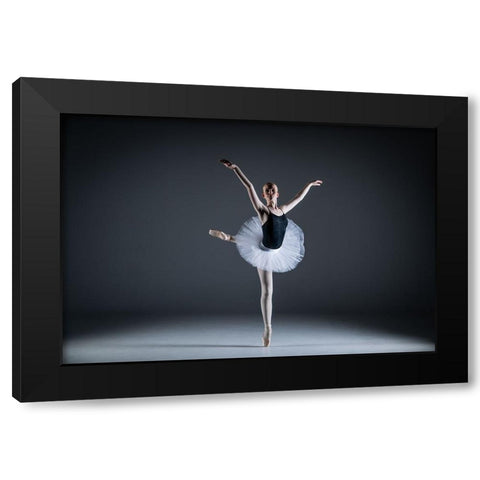 Ballet Dancer Black Modern Wood Framed Art Print with Double Matting by Sorensen, Jorgen