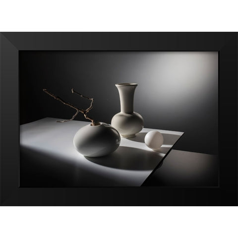 From The Series Qlight And Shadowsq Black Modern Wood Framed Art Print by Popov, Evgeniy