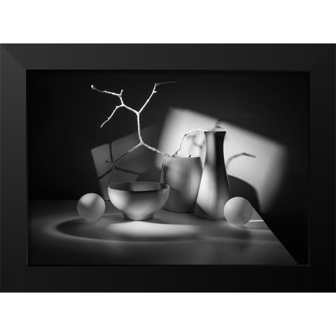 From The Series Qlight And Shadowsq Black Modern Wood Framed Art Print by Popov, Evgeniy