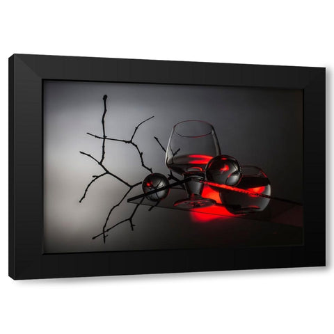From The Series Qexperiments With Glassq Black Modern Wood Framed Art Print with Double Matting by Popov, Evgeniy