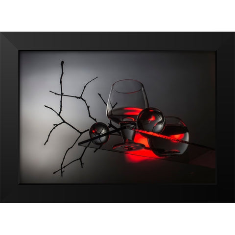 From The Series Qexperiments With Glassq Black Modern Wood Framed Art Print by Popov, Evgeniy