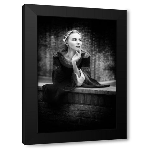 Stella Black Modern Wood Framed Art Print with Double Matting by Slotboom, Jan