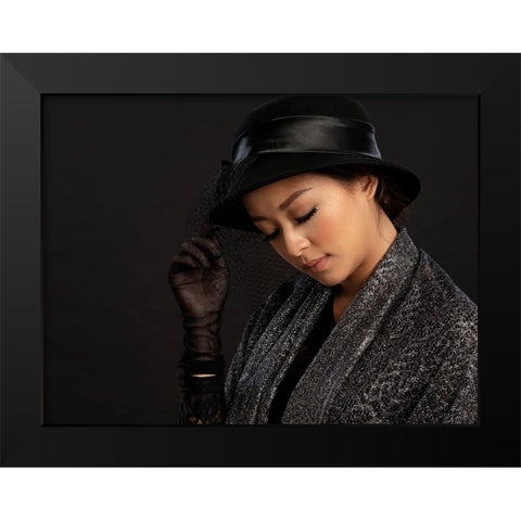 Portrait 10 Black Modern Wood Framed Art Print by Yuk Kong, John