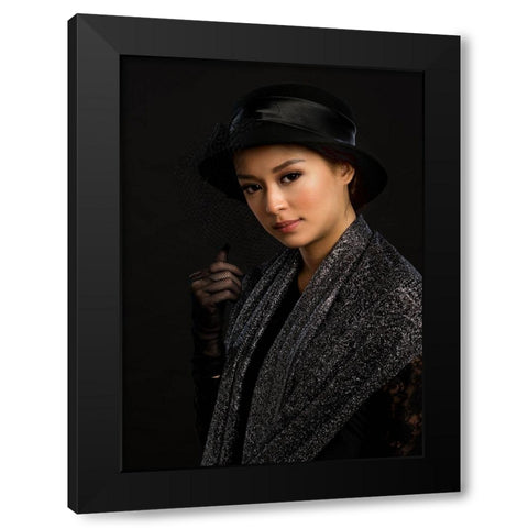 Portrait 11 Black Modern Wood Framed Art Print by Yuk Kong, John