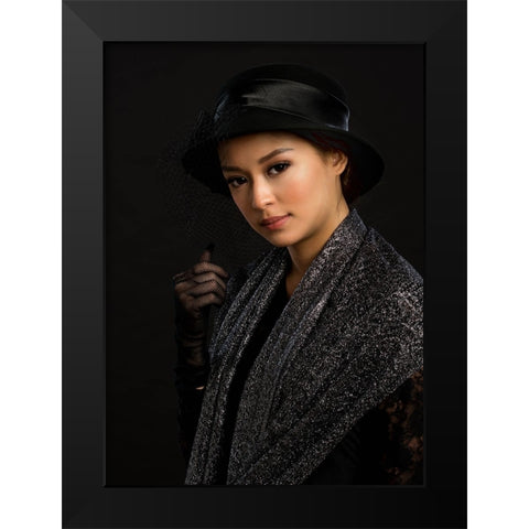 Portrait 11 Black Modern Wood Framed Art Print by Yuk Kong, John