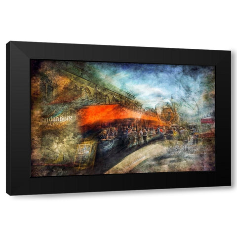 The Market Black Modern Wood Framed Art Print with Double Matting by Van Der, Jan