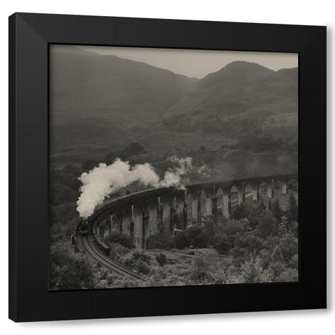 Hogwarts Express Black Modern Wood Framed Art Print by Majewski, Pawel