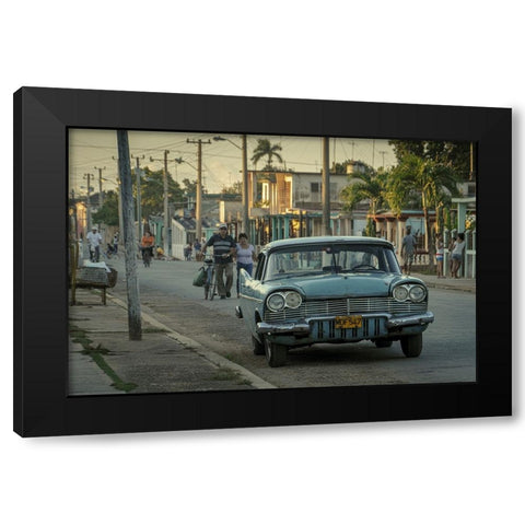 Street Life Black Modern Wood Framed Art Print with Double Matting by Bauer, Andreas
