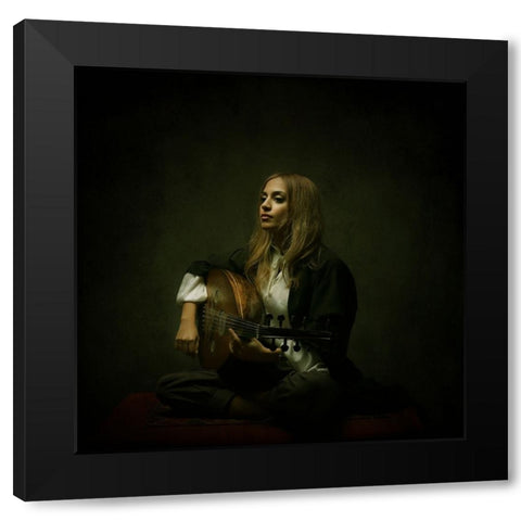 Persian Musician Black Modern Wood Framed Art Print with Double Matting by Hasheminasab, Moein