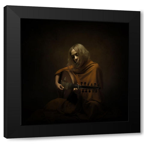 Persian Musician Black Modern Wood Framed Art Print with Double Matting by Hasheminasab, Moein