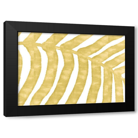 LEAF YELLOW Black Modern Wood Framed Art Print with Double Matting by 1x Studio II