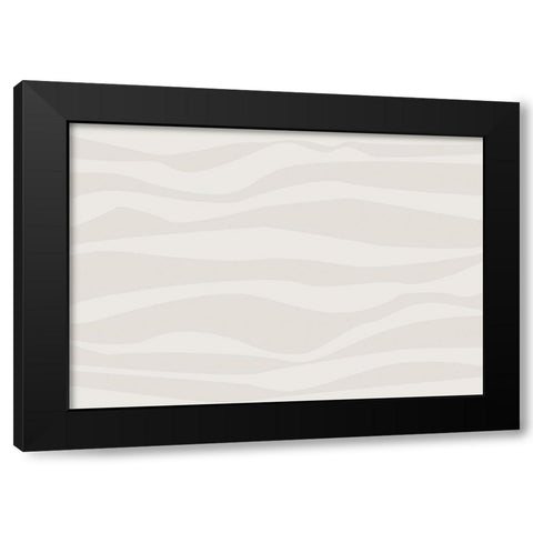 Waves Beige Black Modern Wood Framed Art Print with Double Matting by 1x Studio II