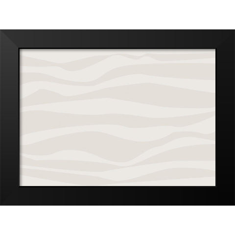 Waves Beige Black Modern Wood Framed Art Print by 1x Studio II