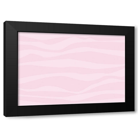 Waves Pink Black Modern Wood Framed Art Print with Double Matting by 1x Studio II