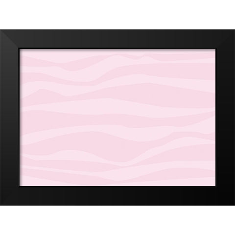 Waves Pink Black Modern Wood Framed Art Print by 1x Studio II