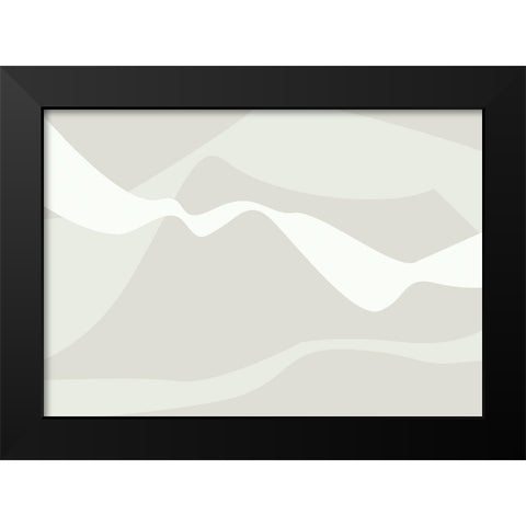 Mountain Waves Beige Black Modern Wood Framed Art Print by 1x Studio II