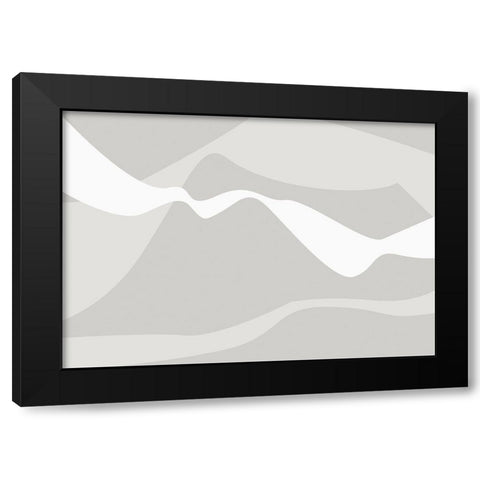 Mountain Waves Warm Gray Black Modern Wood Framed Art Print by 1x Studio II