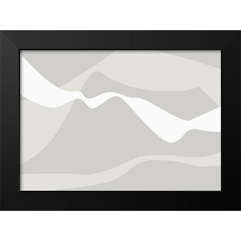 Mountain Waves Warm Gray Black Modern Wood Framed Art Print by 1x Studio II