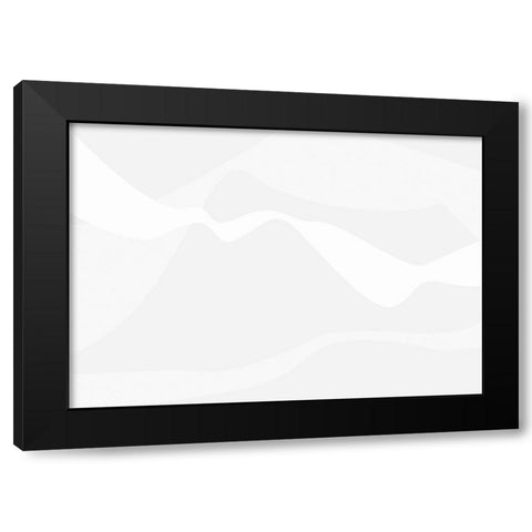 Mountain Waves Light Gray Black Modern Wood Framed Art Print with Double Matting by 1x Studio II