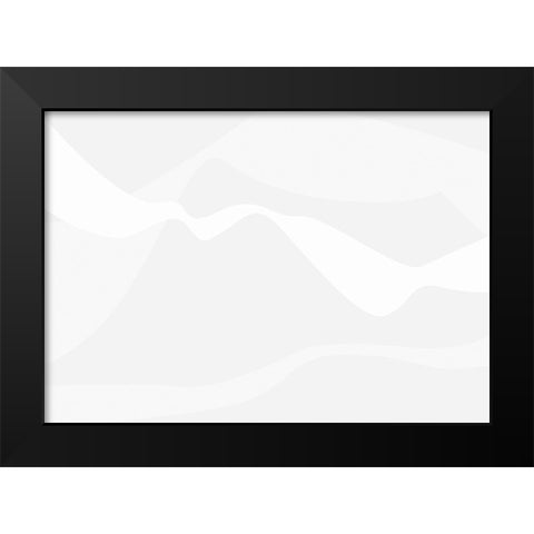 Mountain Waves Light Gray Black Modern Wood Framed Art Print by 1x Studio II