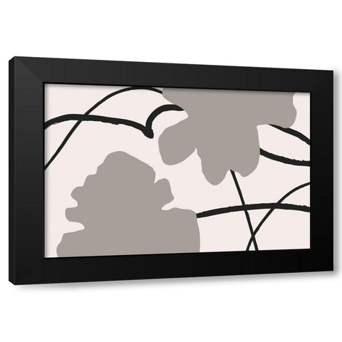 FLOWER WALL Black Modern Wood Framed Art Print by 1x Studio II