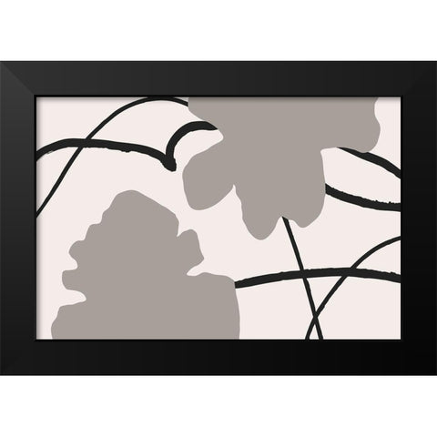 FLOWER WALL Black Modern Wood Framed Art Print by 1x Studio II